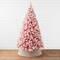 Best Choice Products Pre-Lit Red Christmas Pine Tree w/ Flocked Branches, Warm-White Lights